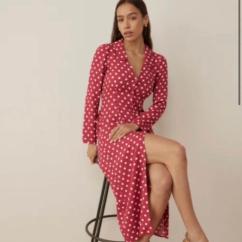 NWT - Reformation Kaleb dress in Campari - Sz 0